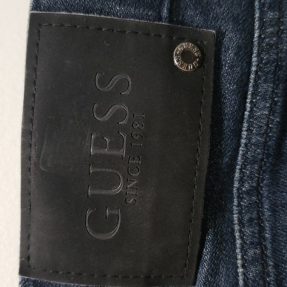 GUESS SLIM TAPERED LEG zipper pockes Biker Men's Jeans size waist 36 inseam 32 - Picture 13 of 16